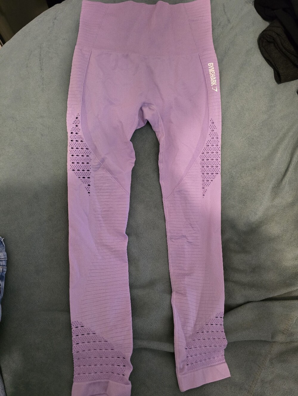 Gymshark Lavender Seamless Leggings with Laser-Cut Detail